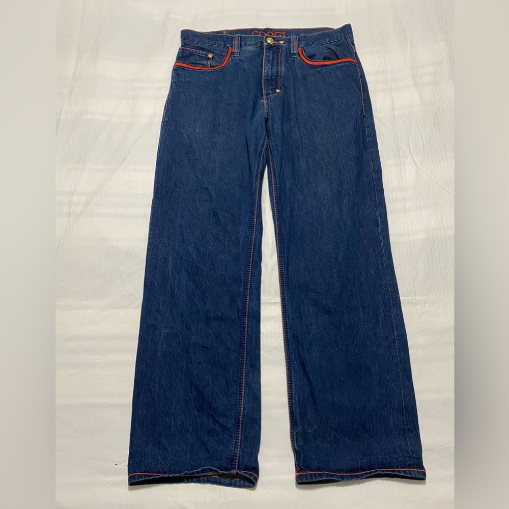 COOGI Country Club Men’s Blue Jean Size 36X34 Embroidered Patches